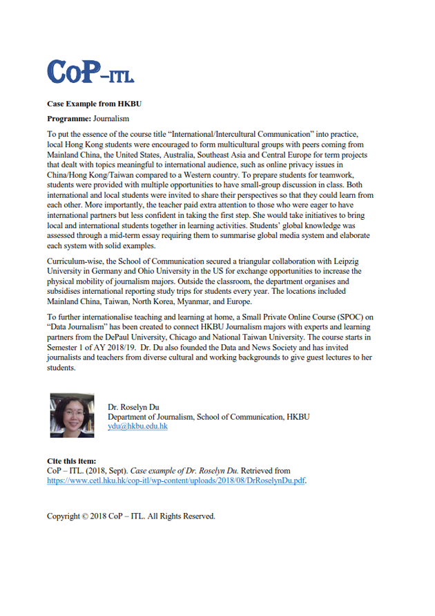 Case Example - Dr. Roselyn Du